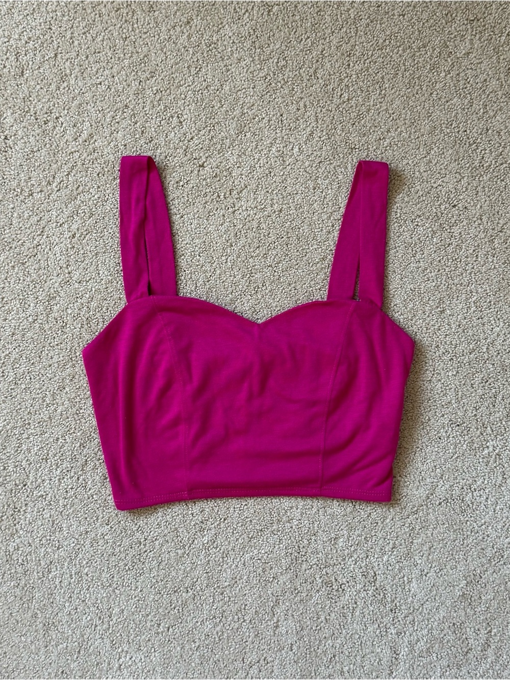 hot pink cropped tank top